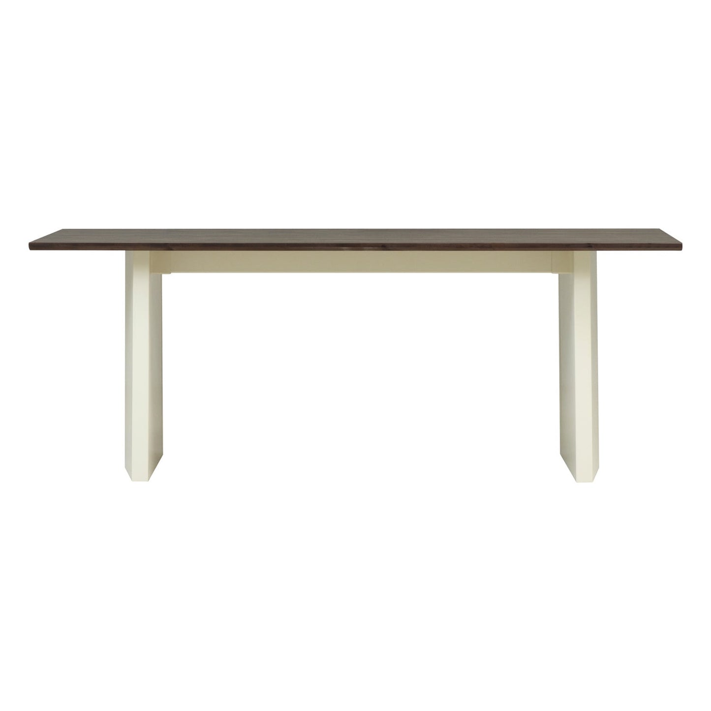 Panel table, 90 x 200 cm, cream - dark brown