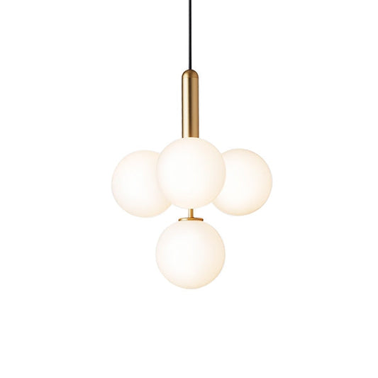 Miira 4 Pendant Lamp by Nuura #Brass & Opal White