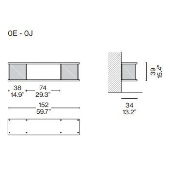Nuage 526 ST Wall hanging (Model - 152x34xH39)