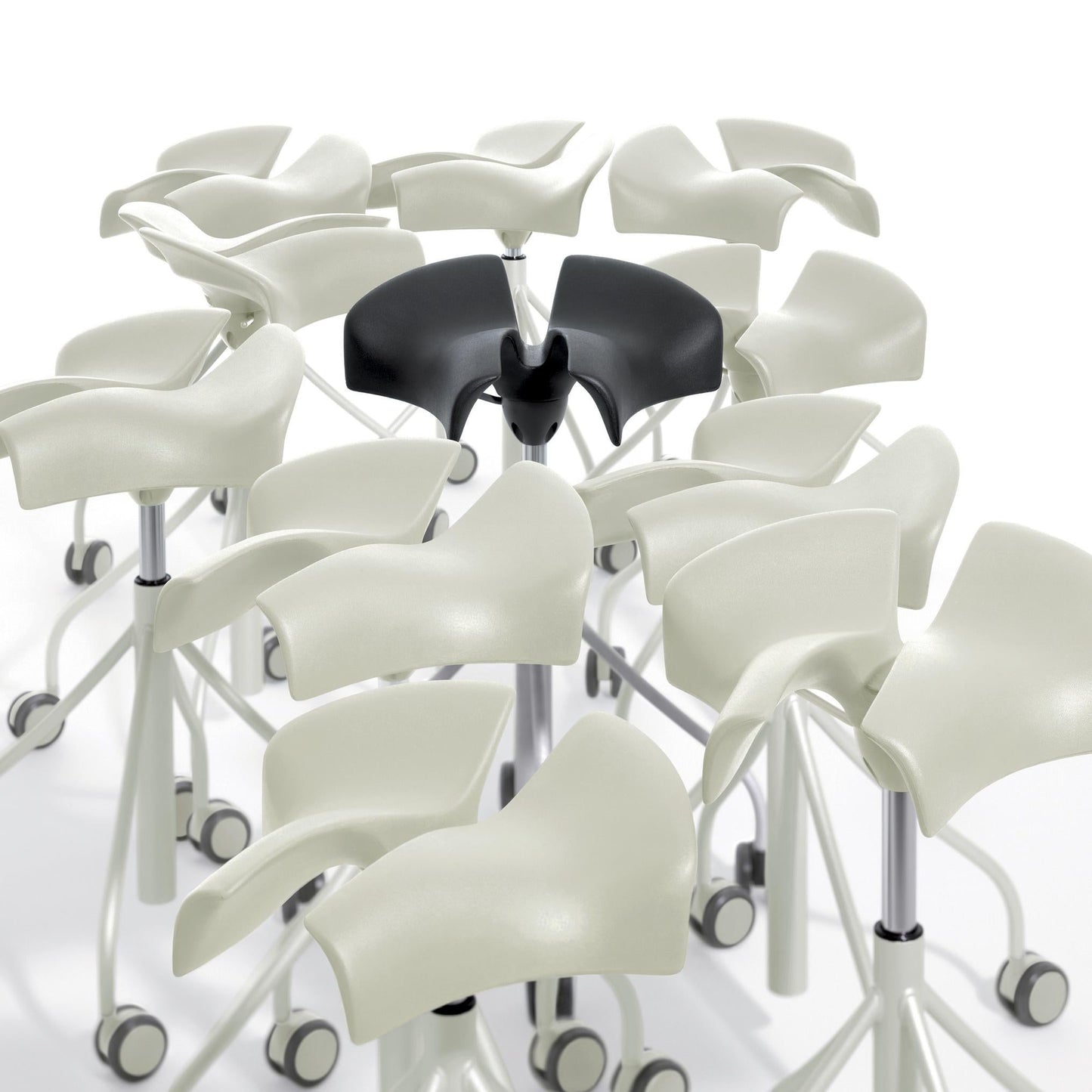 Trestle-Based Office Stool With Castors Binaria by Bd Barcelona Design #Black