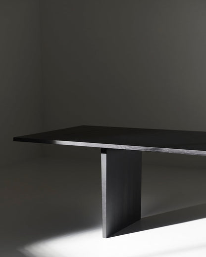 Private dining table, 260 x 100 cm, black / brown stained ash