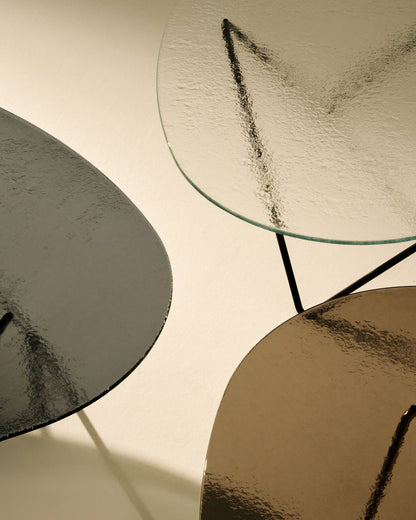 Pedrera coffee table, black - bronze structured glass