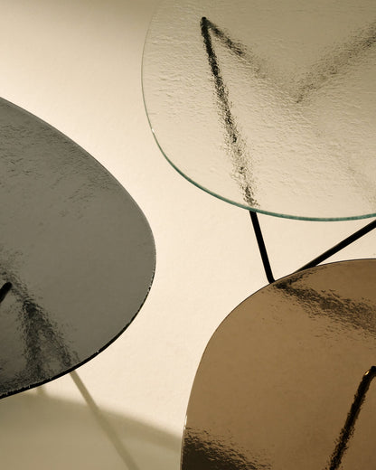 Pedrera coffee table, black - smoke structured glass