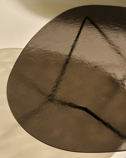 Pedrera coffee table, black - bronze structured glass