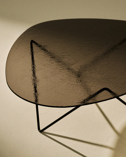 Pedrera coffee table, black - bronze structured glass