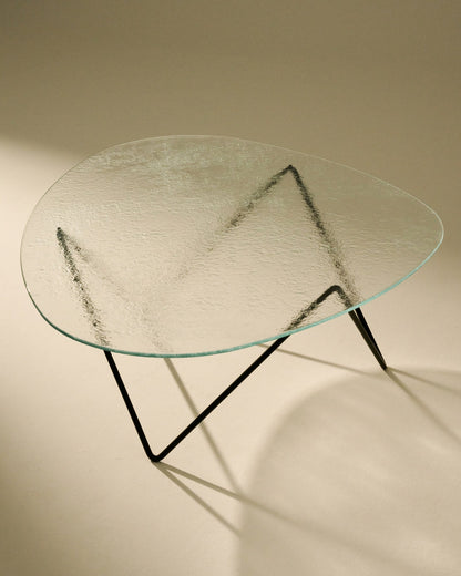 Pedrera coffee table, black - transparent structured glass