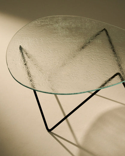 Pedrera coffee table, black - transparent structured glass