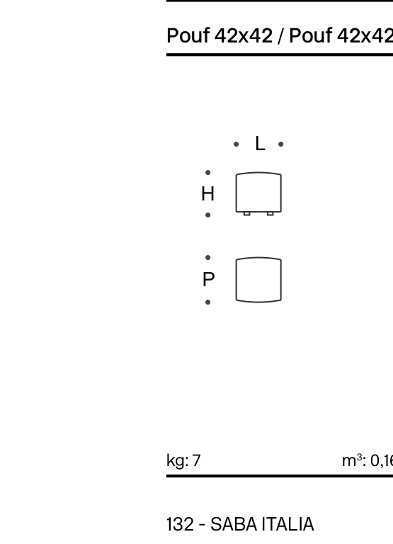 Pixel Pouf 42x42 - Technical Drawing