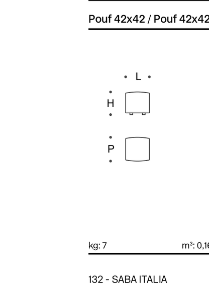 Pixel Pouf 42x42 - Technical Drawing