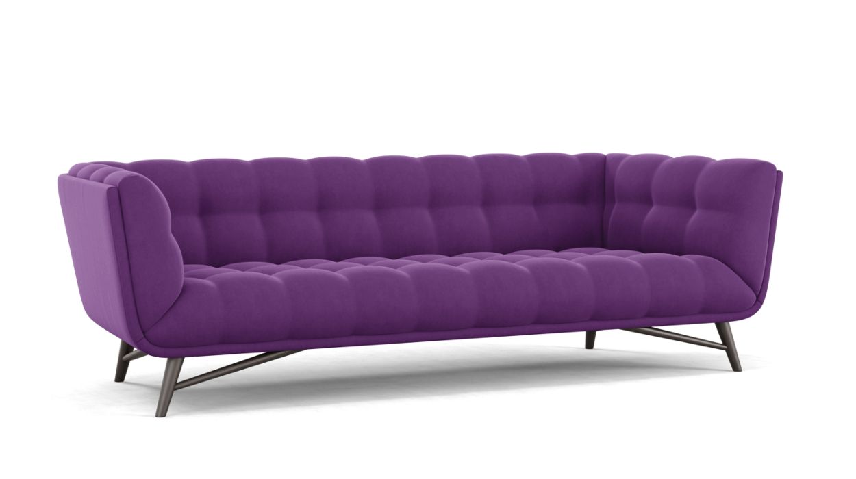 Profile Large 3-Seat Sofa by Roche Bobois #Cabaret fabric/Purple