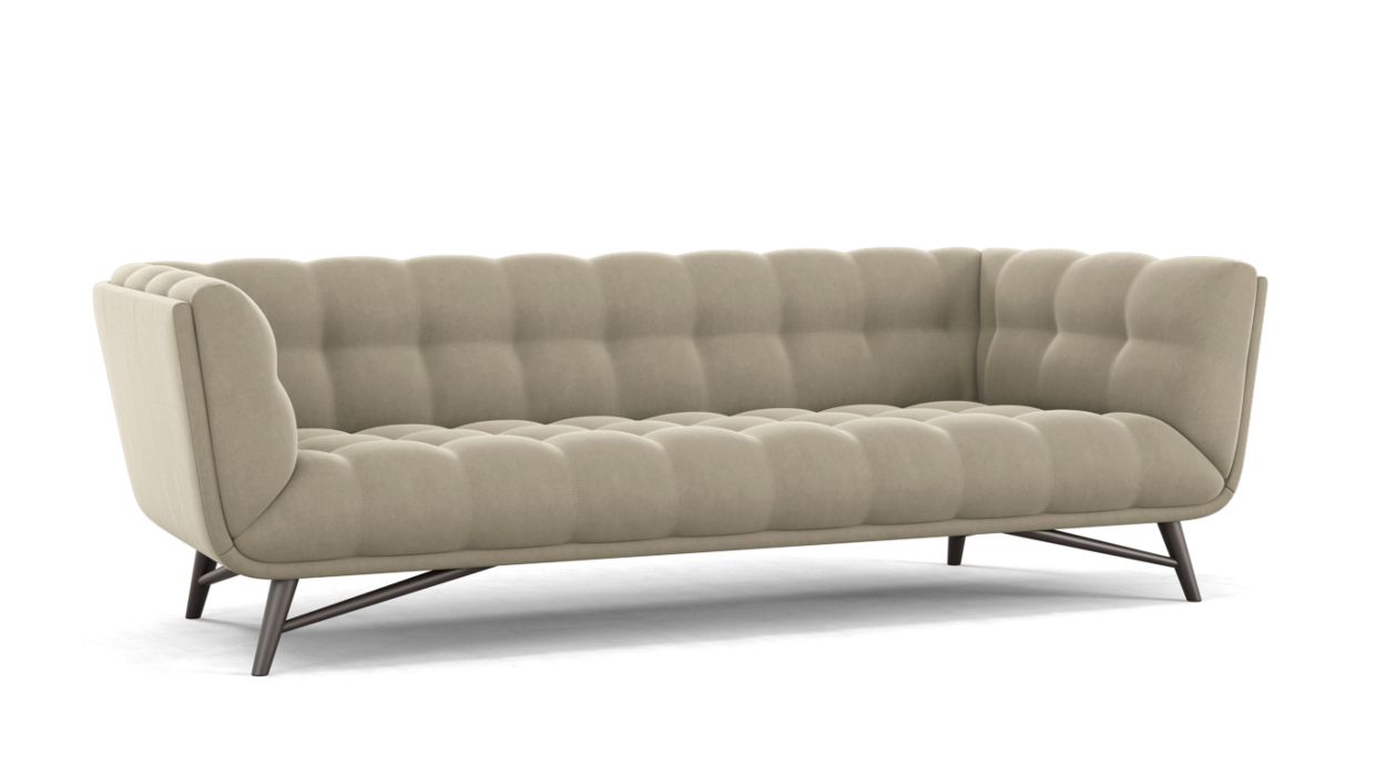 Profile Large 3-Seat Sofa by Roche Bobois #Cabaret fabric/Mastic