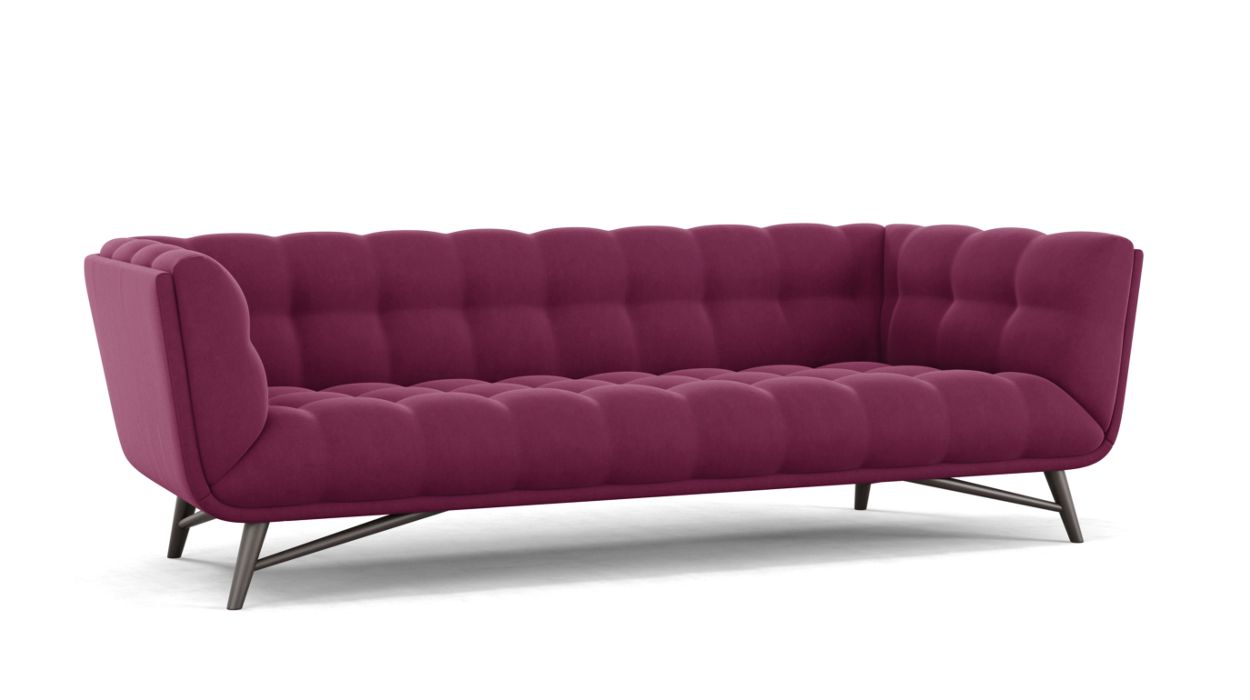 Profile Large 3-Seat Sofa by Roche Bobois #Cabaret fabric/Pourpre
