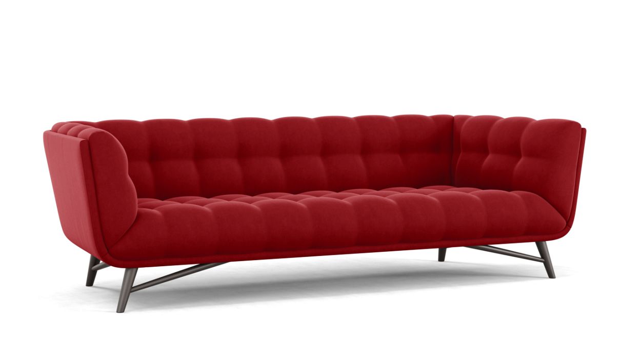 Profile Large 3-Seat Sofa by Roche Bobois #Cabaret fabric/Red