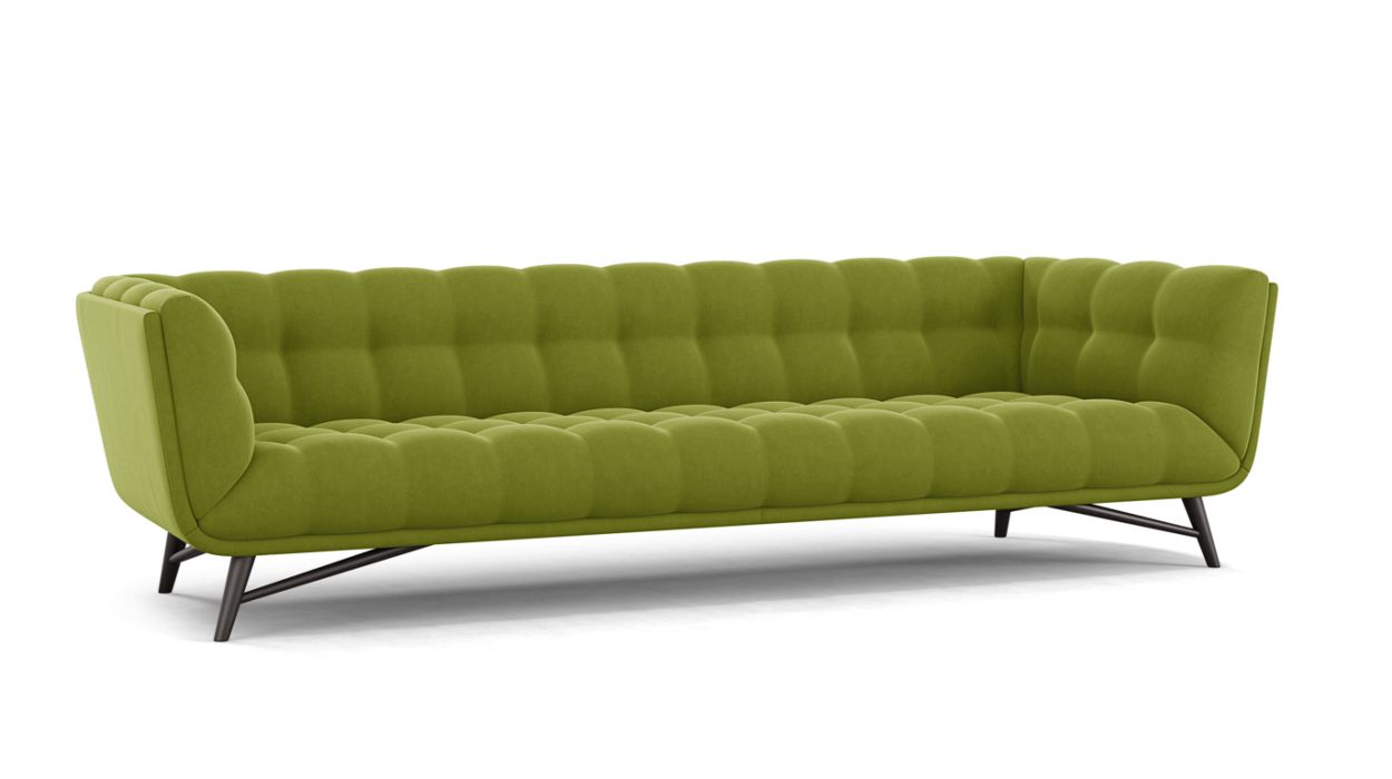 PROFILE LARGE 4-SEAT SOFA by Roche Bobois #Cabaret fabric/Anis