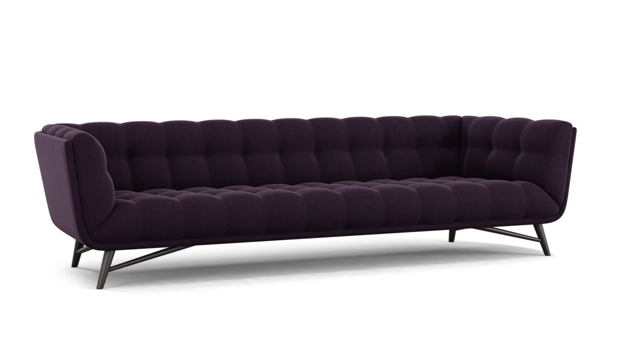 PROFILE LARGE 4-SEAT SOFA by Roche Bobois #Cabaret fabric/Prune