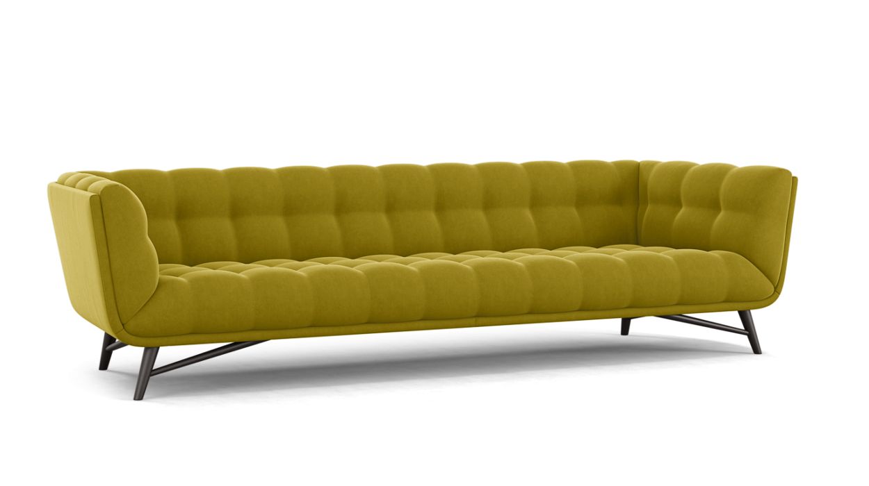 PROFILE LARGE 4-SEAT SOFA by Roche Bobois #Cabaret fabric/Moutarde