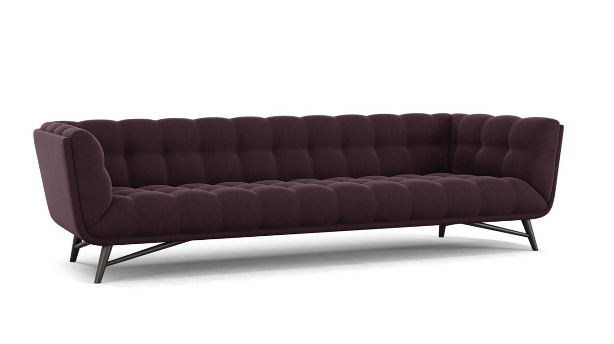 PROFILE LARGE 4-SEAT SOFA by Roche Bobois #Cabaret fabric/Aubergine