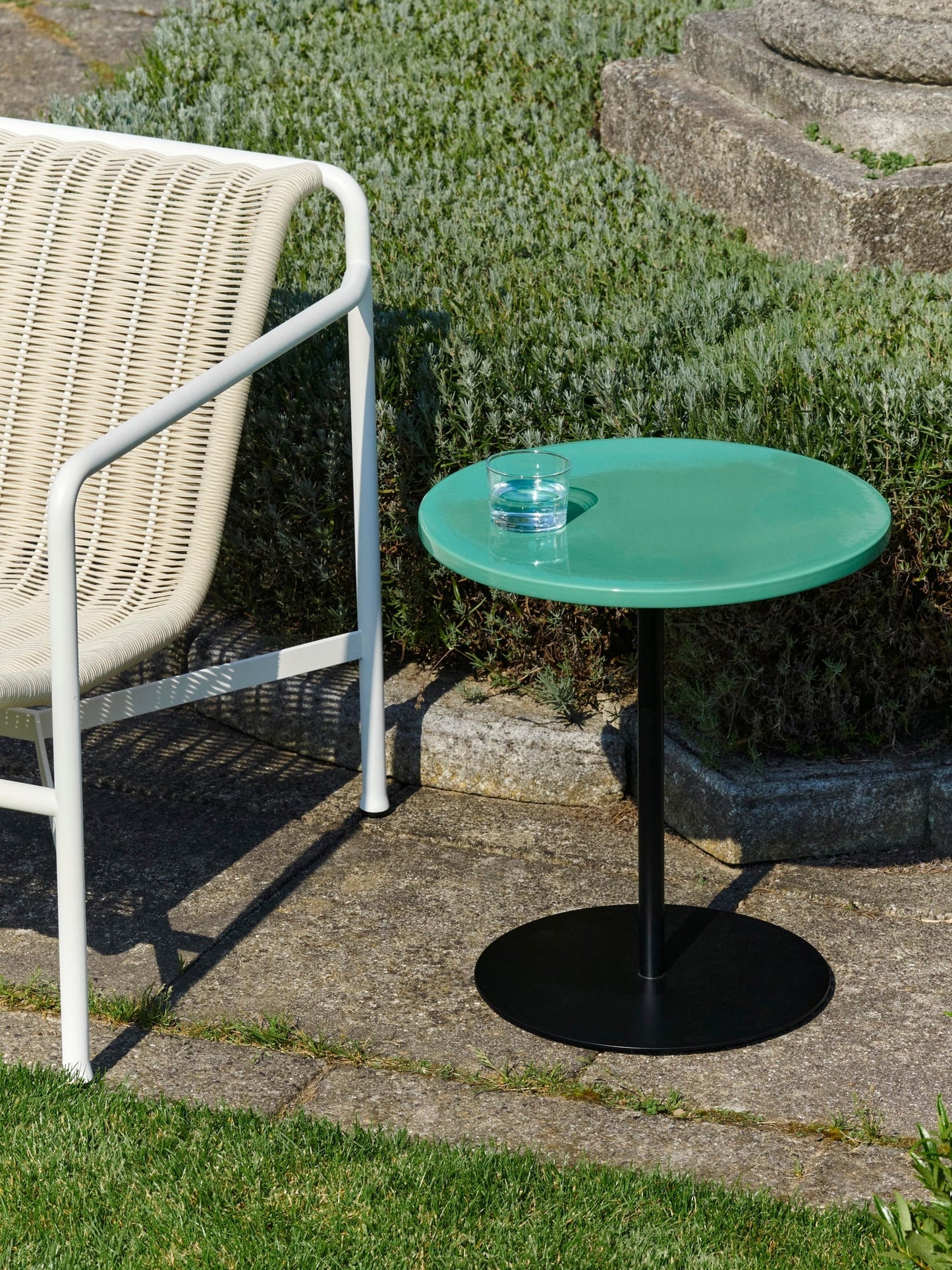 Pyro coffee table, soft jade - black
