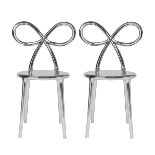 Ribbon Chair Metal Finish - Set of 2 pieces by Qeeboo