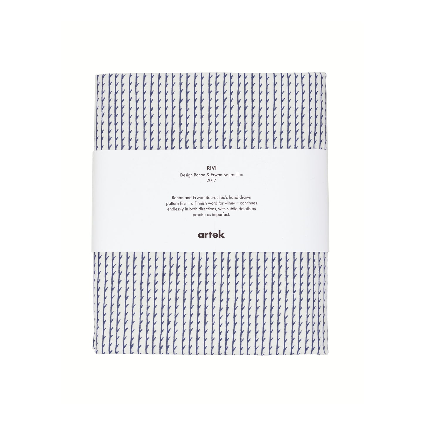 Artek Rivi Fabric, canvas cotton — white/blue