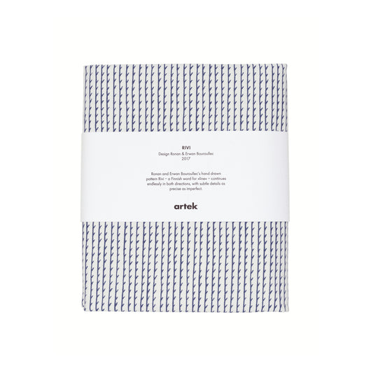 Artek Rivi Fabric, acrylic coated cotton — white/blue