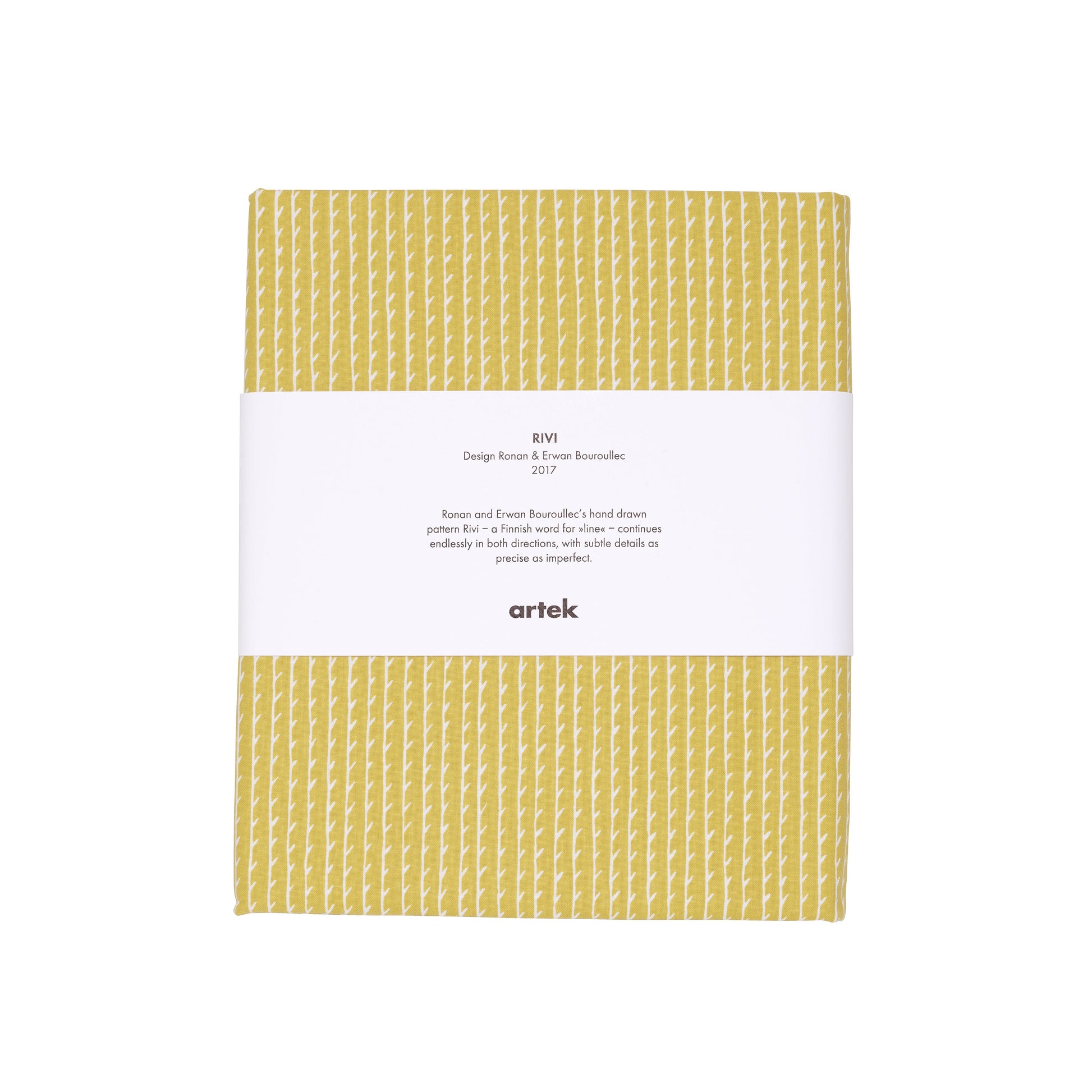 Artek Rivi Fabric, canvas cotton — mustard/white