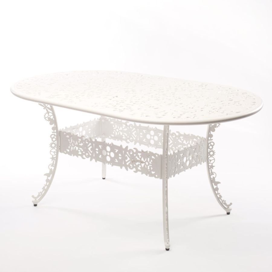 OVAL ALUMINIUM Outdoor TABLE Industry Collection by Seletti #WHITE
