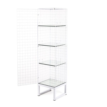Metal cabinet with glass shelves Les Volières by Seletti #White#40x40xh.164