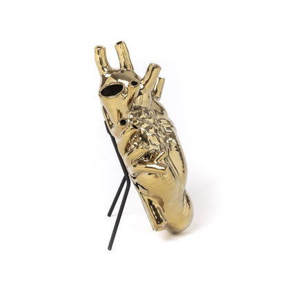 Fine Porcelain Vase Love in Bloom Heart by Seletti #Gold