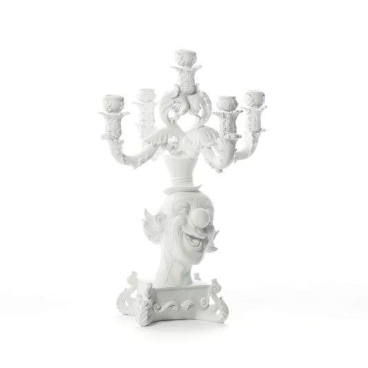 5 Arms Polyresin Candle Holder Burlesque Clown by Seletti #White