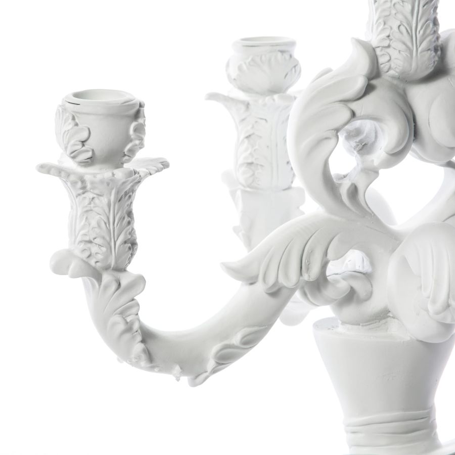 5 Arms Polyresin Candle Holder Burlesque Clown by Seletti #White