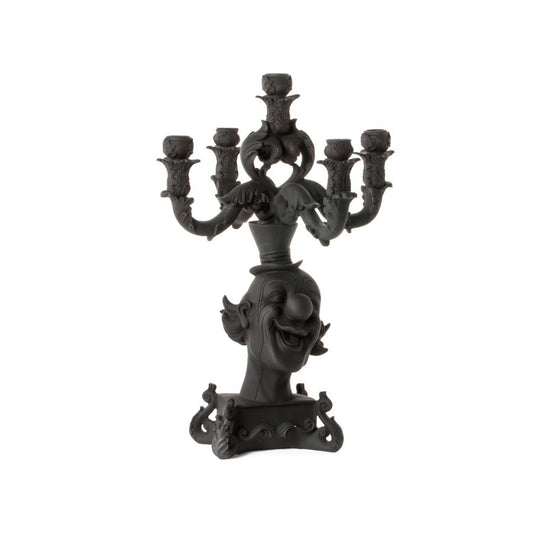 5 Arms Polyresin Candle Holder Burlesque Clown by Seletti #Black