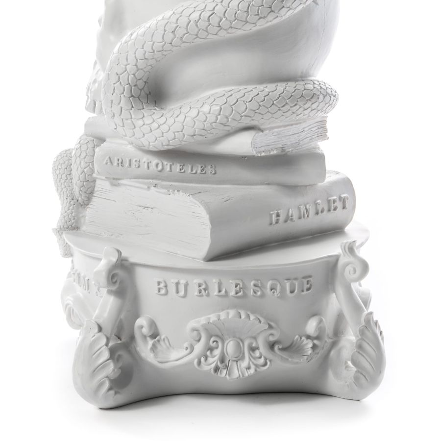 5 arms Polyresin candle holder Giant Burlesque Skull by Seletti #White