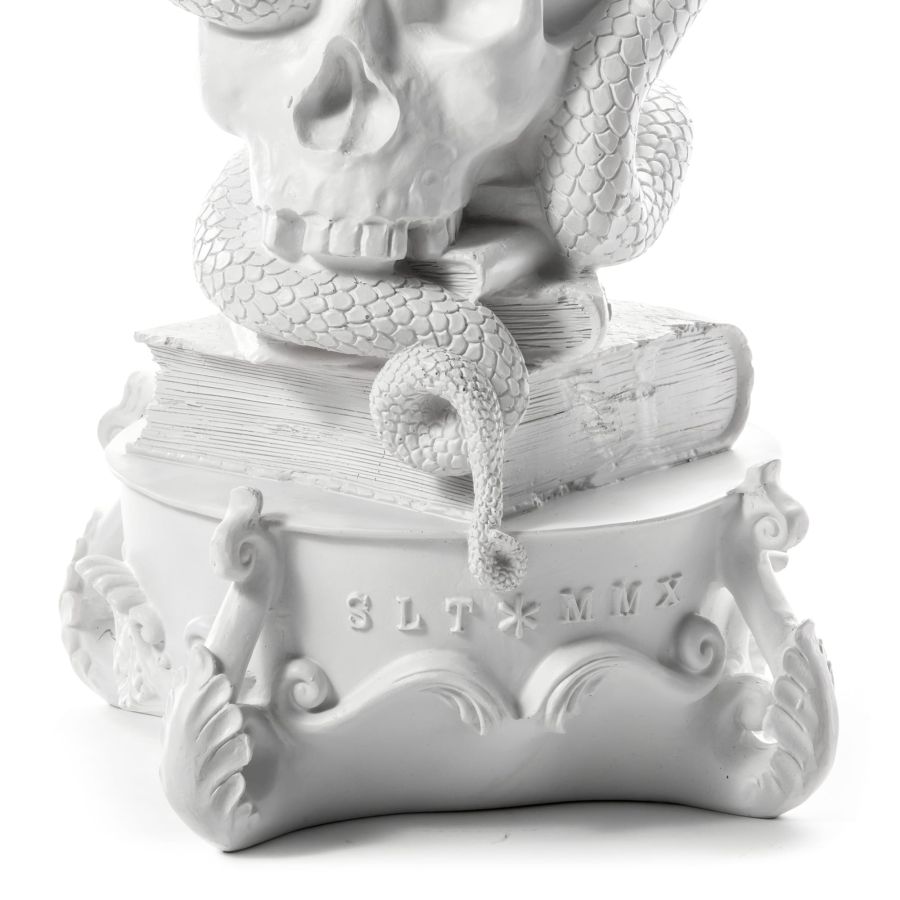 5 arms Polyresin candle holder Giant Burlesque Skull by Seletti #White