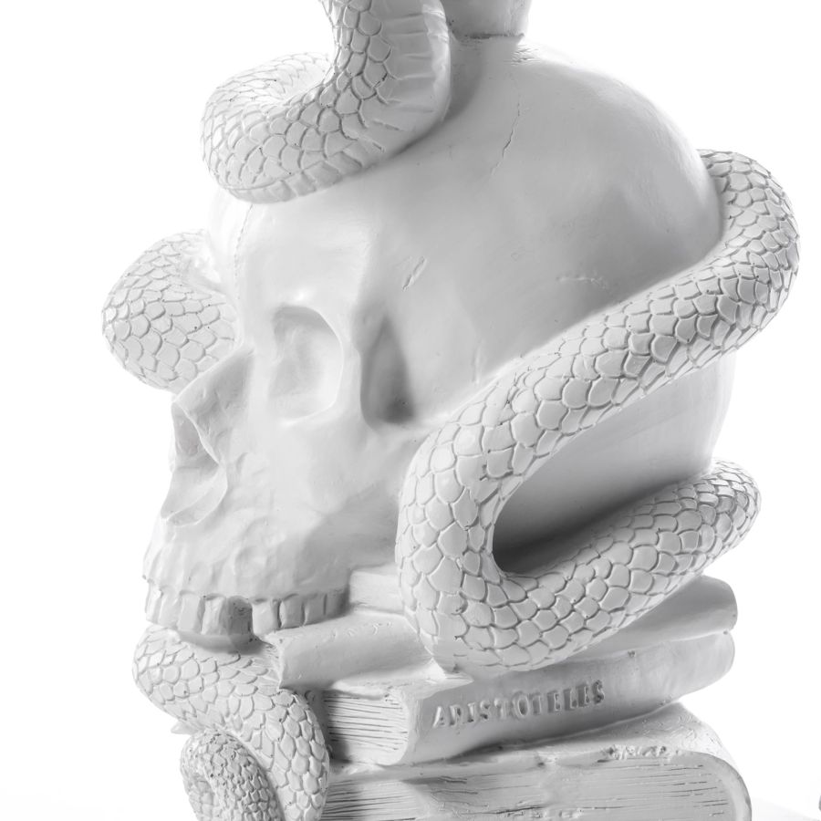 5 arms Polyresin candle holder Giant Burlesque Skull by Seletti #White