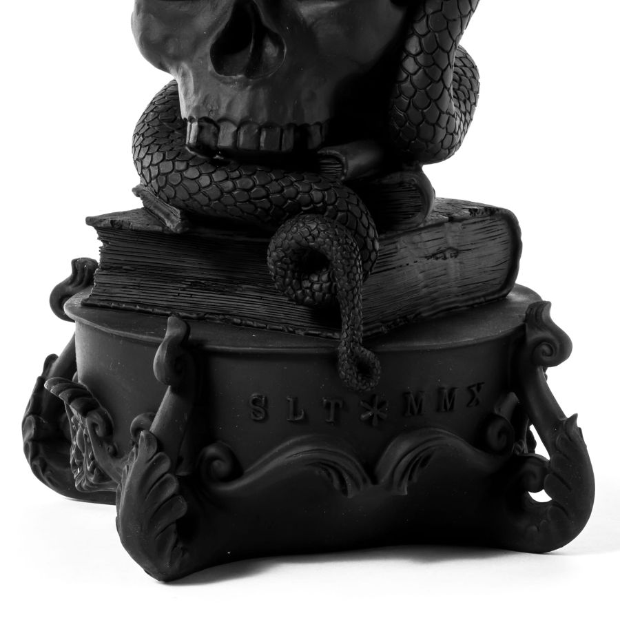 5 arms Polyresin candle holder Giant Burlesque Skull by Seletti #Black