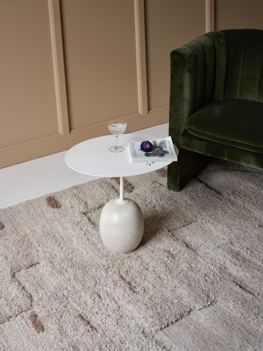 Lato LN8 coffee table, white - Cream Diva marble