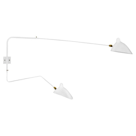 AP2B1C - Sconce 2 rotating arms, 1 straight, 1 curved