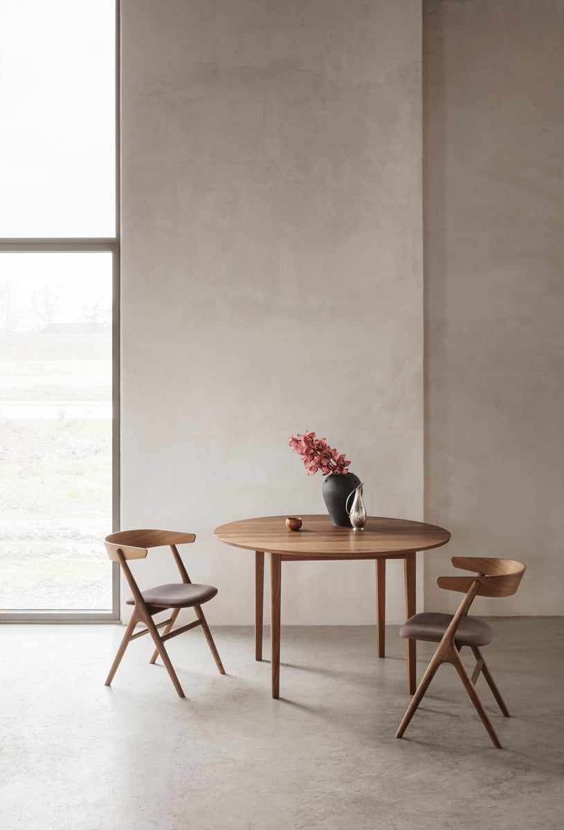 No 3 table, 120 cm, extendable, white oiled oak