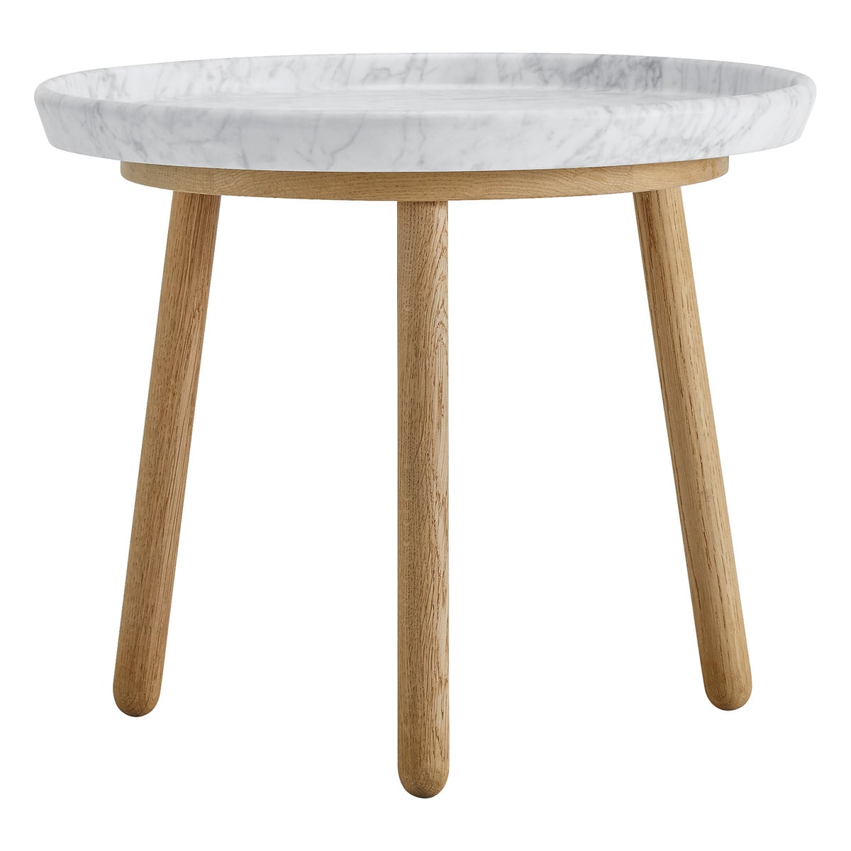 Tureen table, 52 cm, oak - white marble