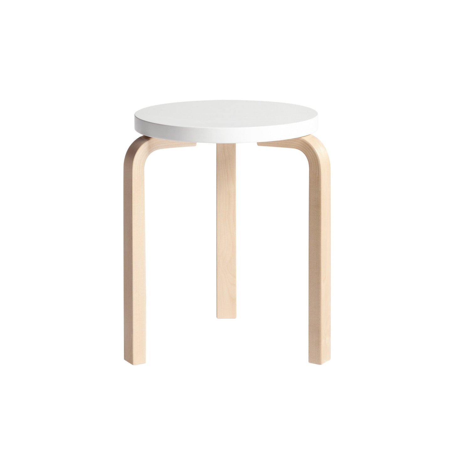 Artek Stool 60 — birch/white lacquered