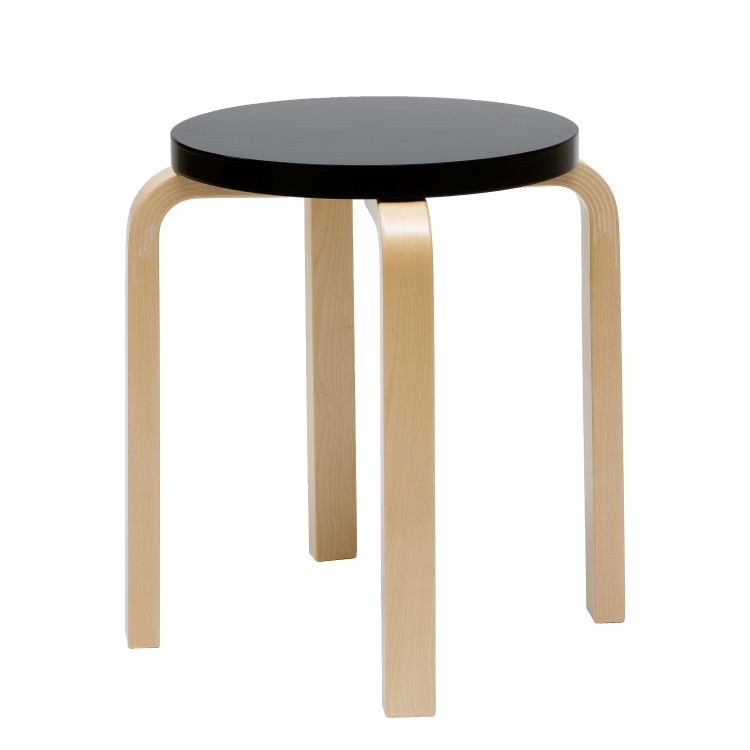 STOOL E60 - 4 legs - Stackable wooden stool
