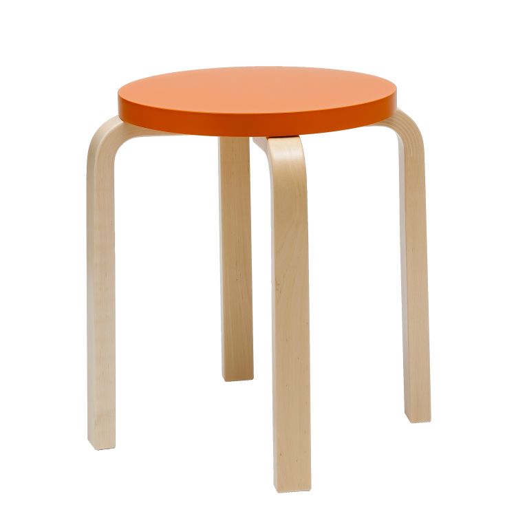 STOOL E60 - 4 legs - Stackable wooden stool