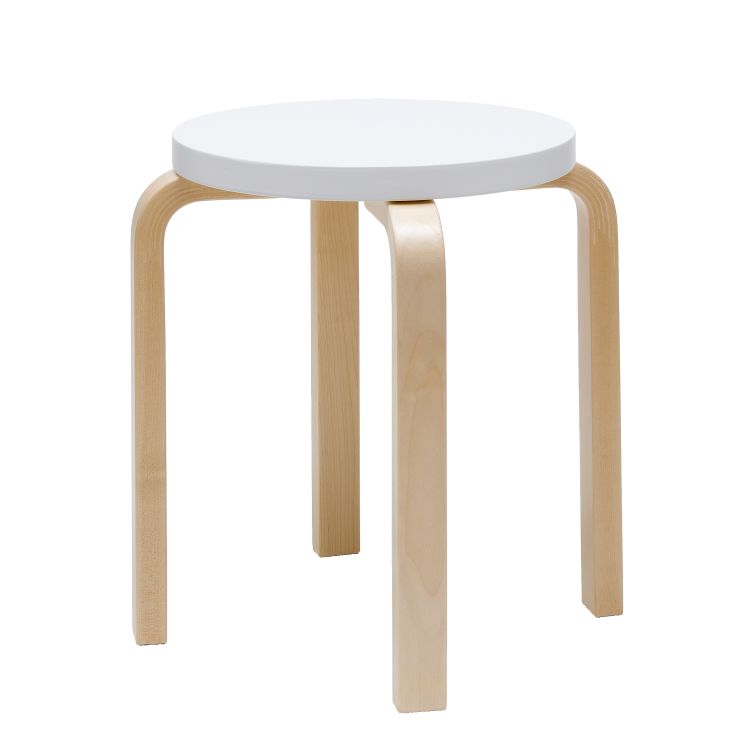 STOOL E60 - 4 legs - Stackable wooden stool