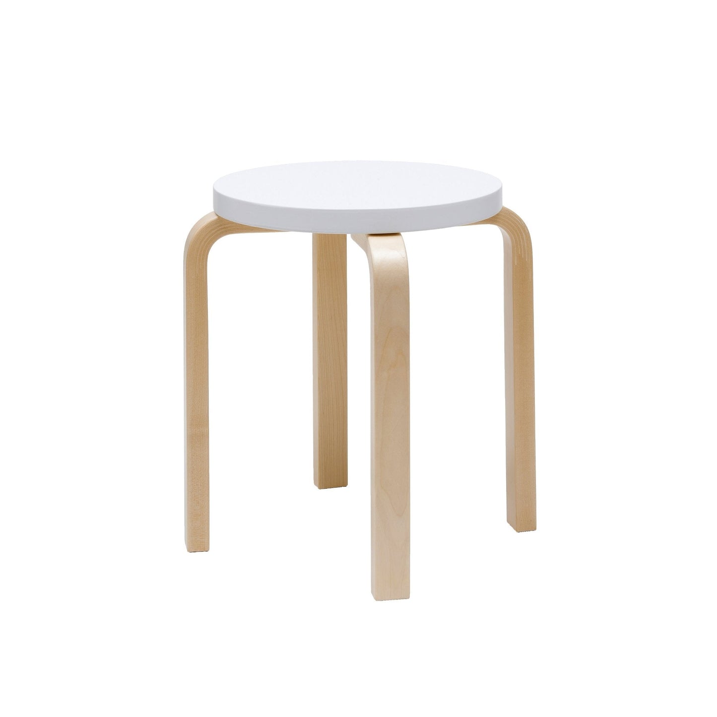 Artek Stool E60 — birch/white lacquered