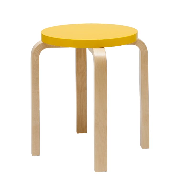 STOOL E60 - 4 legs - Stackable wooden stool