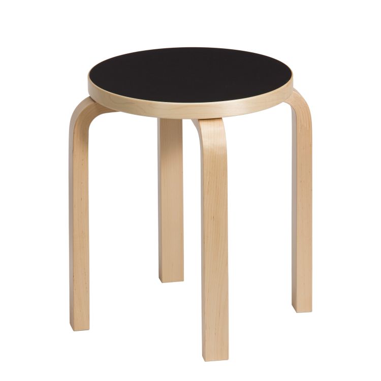 STOOL E60 - 4 legs - Stackable wooden stool