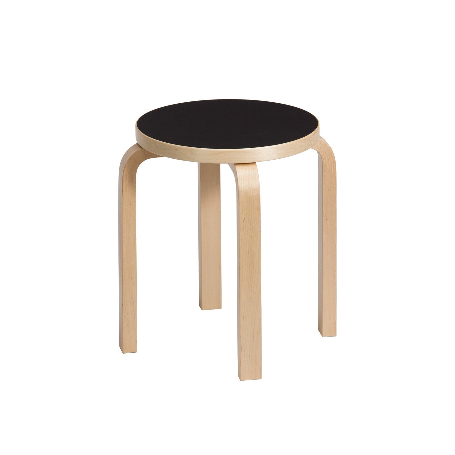 Artek Stool E60 — birch/black linoleum