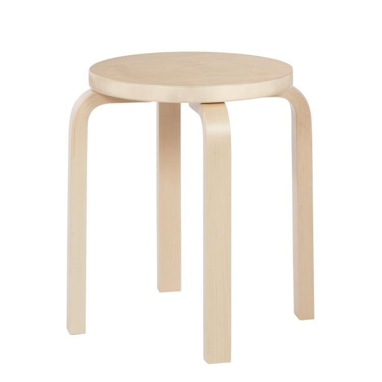 STOOL E60 - 4 legs - Stackable wooden stool