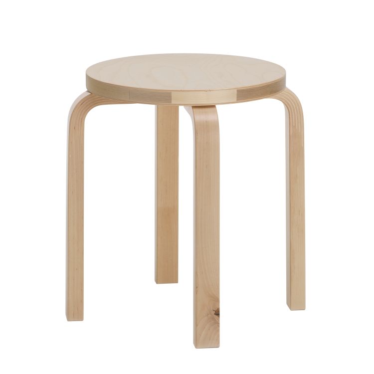 STOOL E60 - 4 legs - Stackable wooden stool